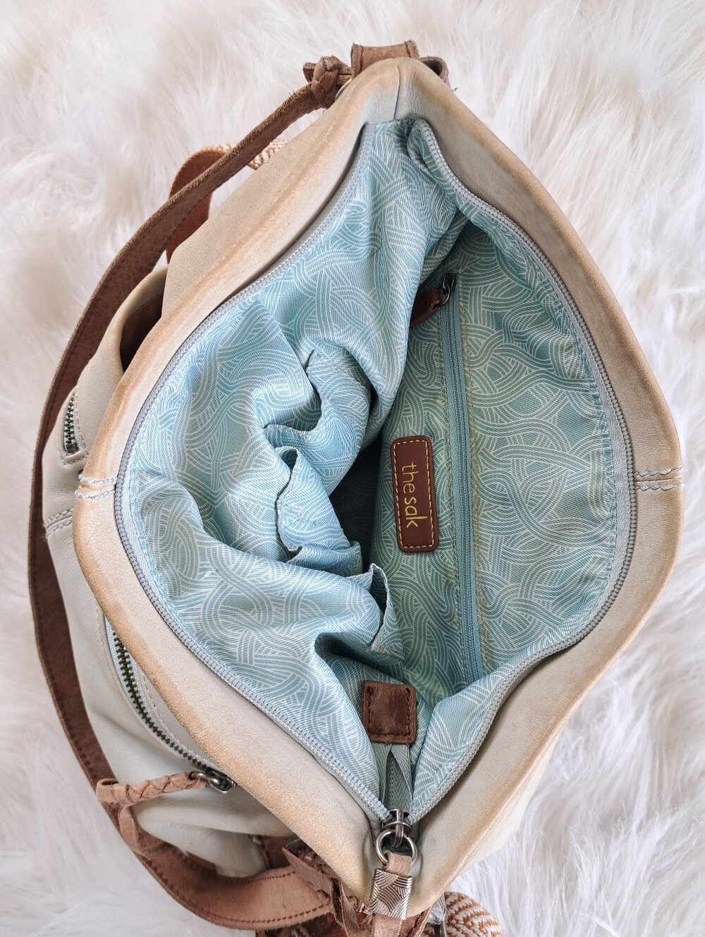 Lg The Sak Blue Leather Handbag - Picture 12 of 14